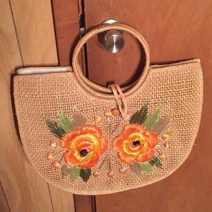 Large straw purse